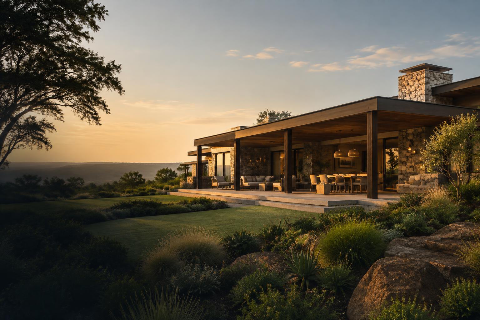 Residential collection design concept with landscaped outdoor living